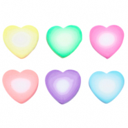 Perles en polymère coeurs Multicolore-blanc