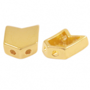 Perles en métal DQ duo beads flèche Doré (sans nickel)