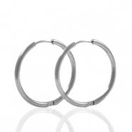 Boucles d'oreilles en acier Inox créoles 24mm Argenté