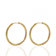 Boucles d'oreilles en acier Inox créoles 18mm Doré