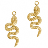 Breloques en acier Inox serpent Dor&eacute;