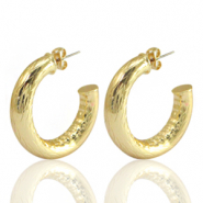 M&eacute;tal TQ laiton boucles d'oreilles puces Dor&eacute;