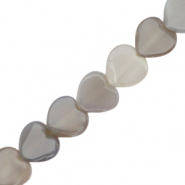 Pierres naturelles coeur Gris opale