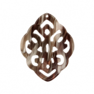Pendentifs en r&eacute;sine baroque losange Marron m&eacute;lang&eacute;