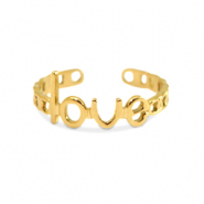 Bagues en acier Inox Love Doré