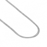 Colliers en acier Inox cha&icirc;ne maille serpentine Argent&eacute;