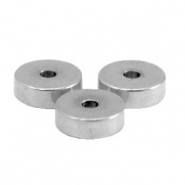 Perles en acier inox disque 6mm Argenté