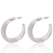 Boucles d'oreilles tendance créoles Taupe