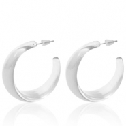 Boucles d'oreilles tendance créoles Transparent