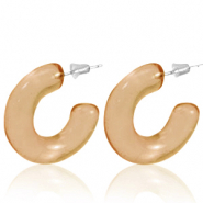 Boucles d'oreilles tendance créoles Marron bronze