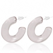 Boucles d'oreilles tendance créoles Taupe