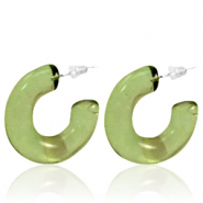 Boucles d'oreilles tendance créoles Vert olive