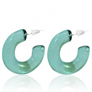 Boucles d'oreilles tendance créoles Bleu océan