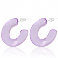 Boucles d'oreilles tendance créoles Violet lilas