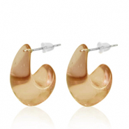 Boucles d'oreilles tendance créoles Marron bronze