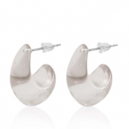 Boucles d'oreilles tendance créoles Taupe