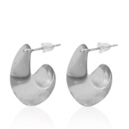 Boucles d'oreilles tendance créoles Gris