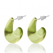 Boucles d'oreilles tendance créoles Vert olive