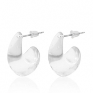 Boucles d'oreilles tendance créoles Transparent