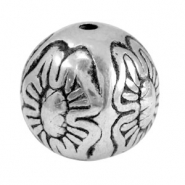 Perles métallique fleur Argenté antique