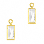 Pendentifs en verre Crystal Glass rectangle Cristal-dor&eacute;
