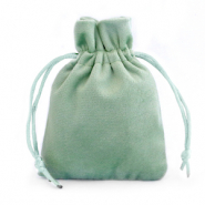 Sachet à bijoux en velours Vert cendre