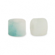 Pierres naturelles Calcédoine (Quartz) disc 3x2mm Multicolore turquoise-blanc cassé