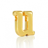 Perles alphabet en métal DQ U Doré (sans nickel)
