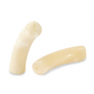 Perles acryliques tube Beige marbr&eacute;