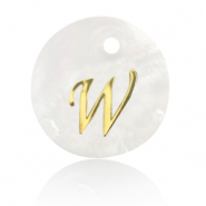 Pendentifs coquillage specials lettre W Doré-blanc (couleur naturelle)