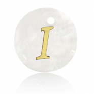 Pendentifs coquillage specials lettre I Doré-blanc (couleur naturelle)