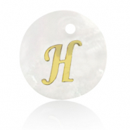 Pendentifs coquillage specials lettre H Doré-blanc (couleur naturelle)