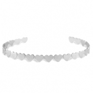 Bracelets en acier inox coeur Argenté