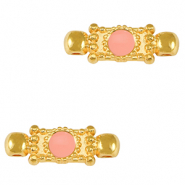 Breloques en métal DQ connecteur Doré-rose saumon (sans nickel)