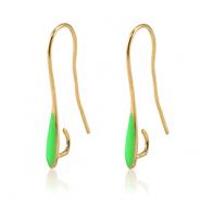 Apprêts en métal DQ boucles d'oreilles Doré-vert néon (sans nickel)