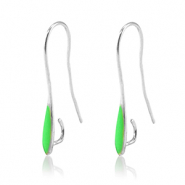 Apprêts en métal DQ boucles d'oreilles Argenté antique-vert néon (sans nickel)