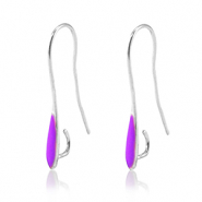 Apprêts en métal DQ boucles d'oreilles Argenté antique-violet (sans nickel)