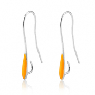 Apprêts en métal DQ boucles d'oreilles Argenté antique-orange néon (sans nickel)