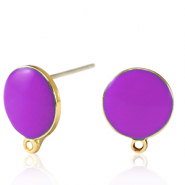 Apprêts en métal DQ puce d'oreille Doré-violet (sans nickel)