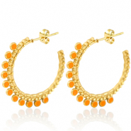 Boucles d'oreilles en acier Inox créoles 30mm Doré-orange