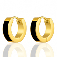 Boucles d'oreilles en acier Inox Noir-doré