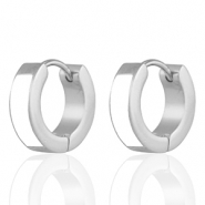 Boucles d'oreilles en acier Inox Blanc-argenté