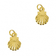 Breloques en acier Inox coquille Dor&eacute;