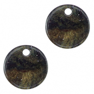 Pendentifs en r&eacute;sine paillet&eacute; 12mm Multicolore galaxy