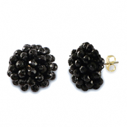 Boucles d’oreilles facettées avec anneau Noir
