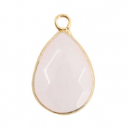 Pierres naturelles pendentifs goutte Blanc glace-dor&eacute;