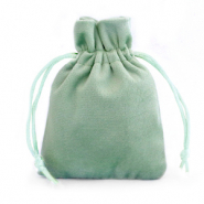 Sachet à bijoux en velours Vert cendre
