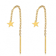 Boucles d'oreilles en acier Inox étoile Doré