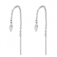 Boucles d'oreilles en acier Inox ailes Argenté
