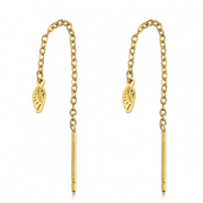Boucles d'oreilles en acier Inox ailes Doré